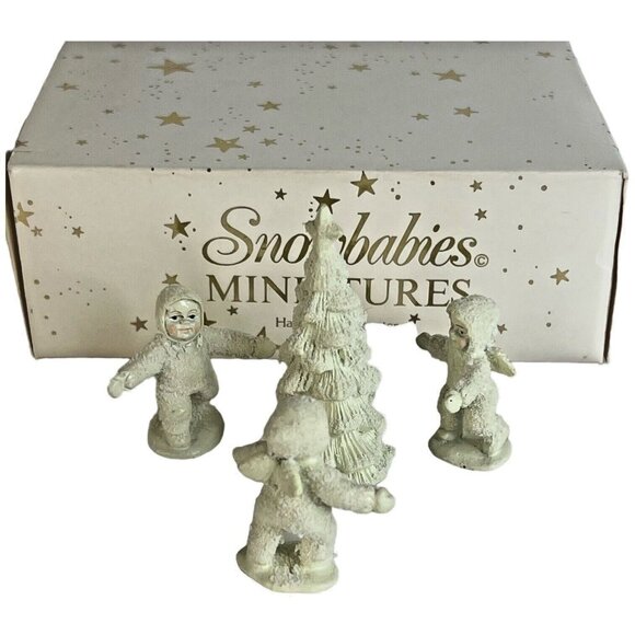 Dept 56 Snowbabies Miniatures Pewter Frosty Frolic Handpainted 4 Piece 7613-9 - Picture 1 of 13